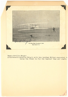 Orville Wright Signed Photograph (JSA) 